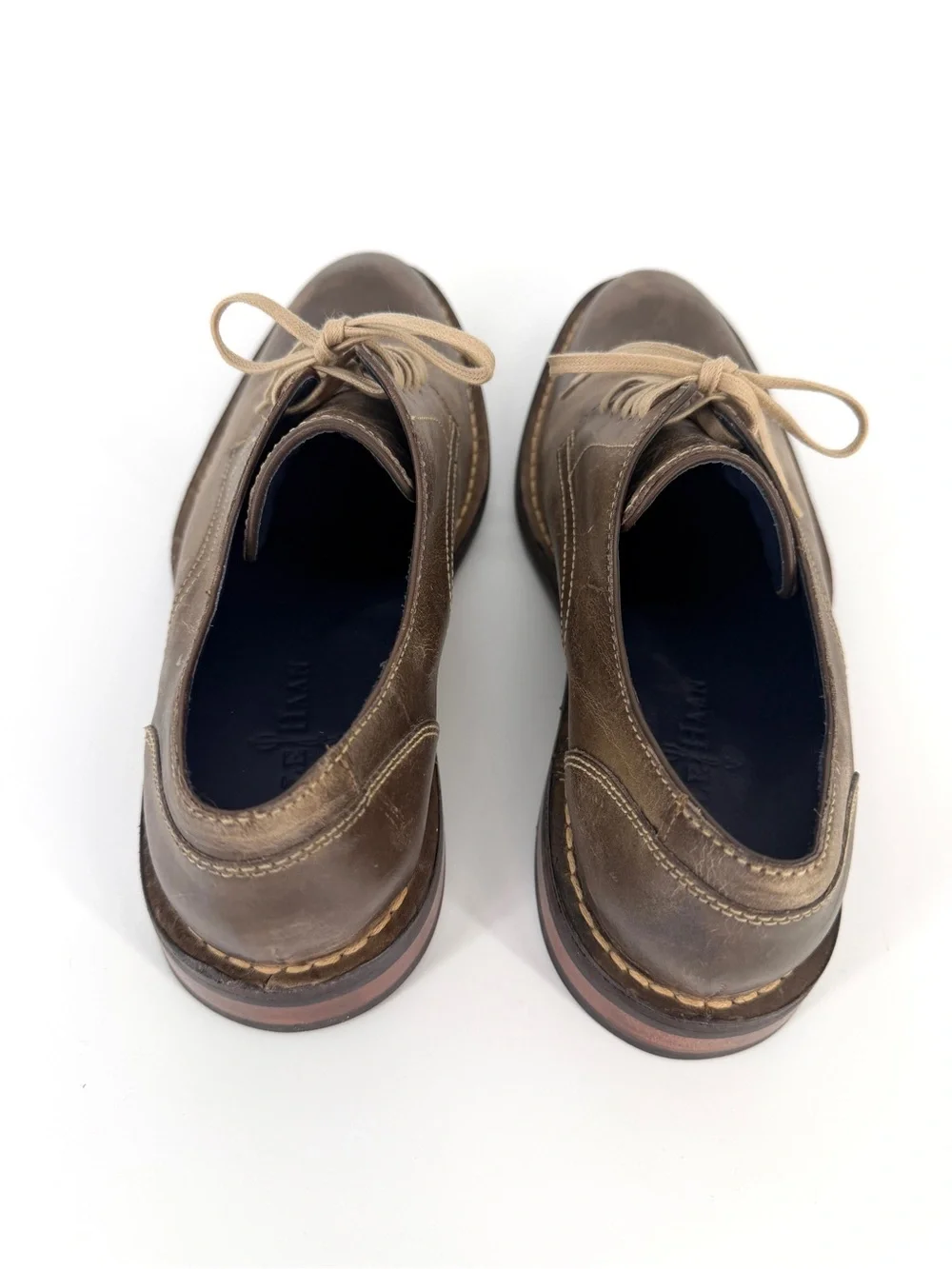 Cole Haan AIR Stratton Distressed Brown Leather Oxford Rugged Lace Up US 8.5M